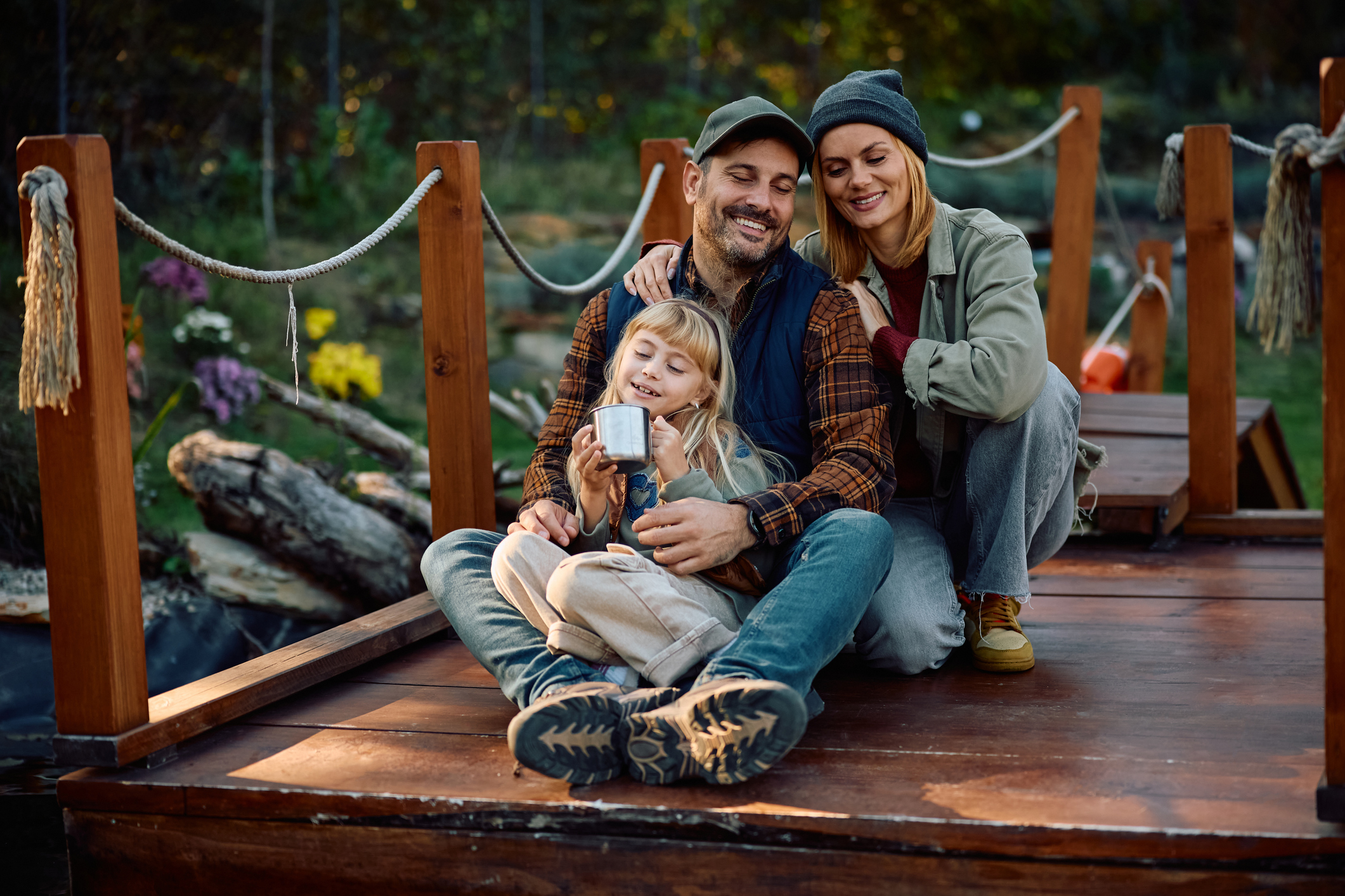 Family enjoying nature